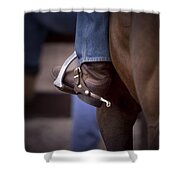 Stockhorse And Spurs Shower Curtain by Michelle Wrighton
