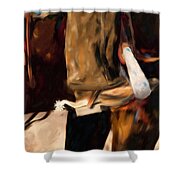 These Boots Were Made For Workin' Shower Curtain by Michelle Wrighton