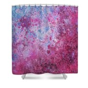 Abstract Square Pink Fizz Shower Curtain by Michelle Wrighton