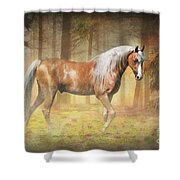 Gold In The Mist Shower Curtain by Michelle Wrighton