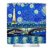Le Tour Eiffel A La Van Gogh Shower Curtain