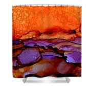 Sundown - Abstract Landscape Painting Shower Curtain by Michelle Wrighton
