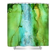 Take The Plunge - Abstract Landscape Shower Curtain by Michelle Wrighton