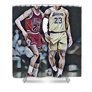 Michael Jordan Vs Lebron James Lakers Bulls Abstract Art 3 Mixed Media by  Joe Hamilton - Pixels