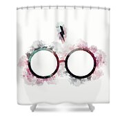 Harry Potter Glasses Watercolor II Shower Curtain