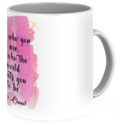 Coco Chanel quote pink watercolor Coffee Mug by Mihaela Pater - Pixels