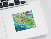 Costa Rica Map Illustration Sticker Costa Rica Map Illustration Sticker