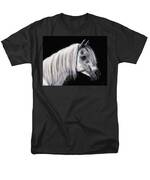 Grey Arabian Mare Painting Men's T-Shirt  (Regular Fit) by Michelle Wrighton