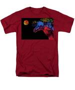 Colorful Abstract Full Moon Wild Horse Painting Men's T-Shirt (Regular Fit) by Michelle Wrighton