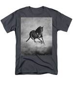 Horse Power Black And White Men's T-Shirt  (Regular Fit) by Michelle Wrighton