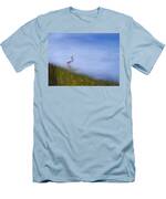 Lone Egret Painting Men's T-Shirt (Athletic Fit)