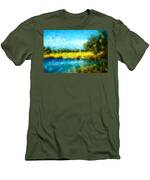 Canola Fields Impressionist Landscape Painting Men's T-Shirt (Athletic Fit)