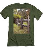 Raindrops On Rustic Wood Fence Men's T-Shirt (Athletic Fit)