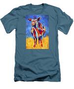 Colorful Angus Cow Men's T-Shirt (Athletic Fit)