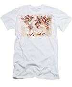 Watercolor Splashes World Map Men's T-Shirt (Athletic Fit) Watercolor Splashes World Map Men's T-Shirt (Athletic Fit)