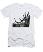 Elk In Black In White T-Shirt Elk In Black In White T-Shirt
