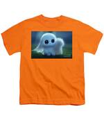 White Fluffy Ghost In A Dark Forest Bath Towel by Benny Marty - Pixels