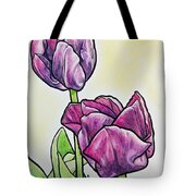 Art Nouveau Purple Tulips Drawing by Ursa Davis - Fine Art America