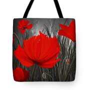Blood-Red Poppies - Red And Gray Art Painting by Lourry Legarde - Fine ...