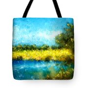 Canola Fields Impressionist Landscape Painting Tote Bag