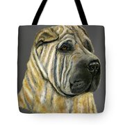 Kruger Shar Pei Portrait Tote Bag by Michelle Wrighton