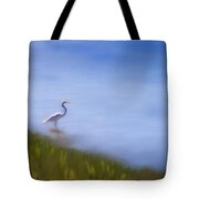 Lone Egret Painting Tote Bag