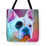 Vibrant French Bull Dog Portrait Tote Bag by Michelle Wrighton