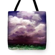 Stormy Ocean Abstract Painting Tote Bag