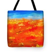Vibrant Desert Abstract Landscape Painting Tote Bag