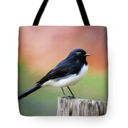 Willy Wagtail Austalian Bird Painting Tote Bag