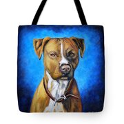 American Staffordshire Terrier Dog Painting Tote Bag by Michelle Wrighton