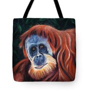 Wise One - Orangutan Wildlife Painting Tote Bag