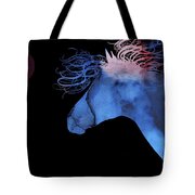 Abstract Wild Horse And Full Moon Tote Bag by Michelle Wrighton