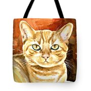 Amber Eyes - Orange Tabby Cat Painting Painting by Dora Hathazi Mendes ...