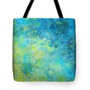 Blue Yellow Abstract Beach Fizz Tote Bag by Michelle Wrighton