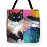 Colorful Ragdoll Cat painting Painting by Svetlana Novikova | Fine Art ...