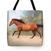 Galloping Thoroughbred Horse Tote Bag by Michelle Wrighton