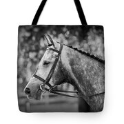 Grey Show Horse In Black And White Tote Bag by Michelle Wrighton