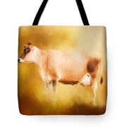 Jersey Cow In Field Tote Bag
