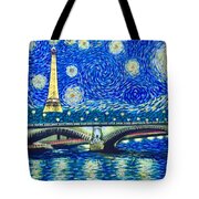 Le Tour Eiffel A La Van Gogh Tote Bag