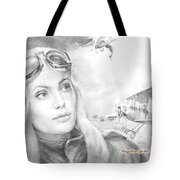 WWII UK ATA Female Pilot featured by Angelina Jolie Tote Bag by