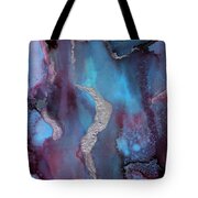 Singularity Purple And Blue Abstract Art Tote Bag by Michelle Wrighton