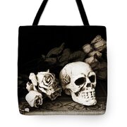 Surreal Gothic Dark Sepia Roses and Skull Photograph by Kathy Fornal ...