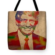 The Donald Trump Watercolor Portrait on Distressed Canvas Mixed Media ...