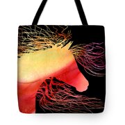 Wild Horse Abstract In Orange And Yellow Tote Bag by Michelle Wrighton