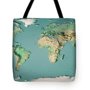 World Map 3D Render Topographic Map Color Canvas Print / Canvas Art by ...