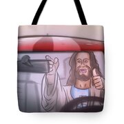 Jesus Buying a Mustang - Tote Bag Product by Matthias Zegveld