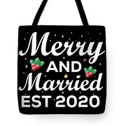 Christmas Merry and Married Est 2020 Newlywed Gift Zip Pouch by Haselshirt  - Pixels