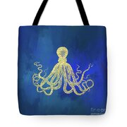Golden Octopus on Royal Blue Mixed Media by Elisabeth Lucas - Fine Art ...