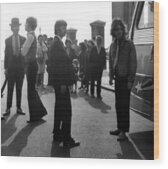 Photo Of Beatles And Magical Mystery Wood Print by David Redfern